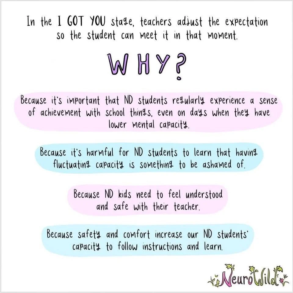 NeuroWild illustration explaining why teachers adjust expectations for neurodivergent students