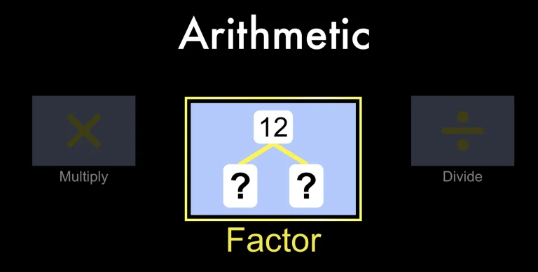 Arithmetic factor game screen